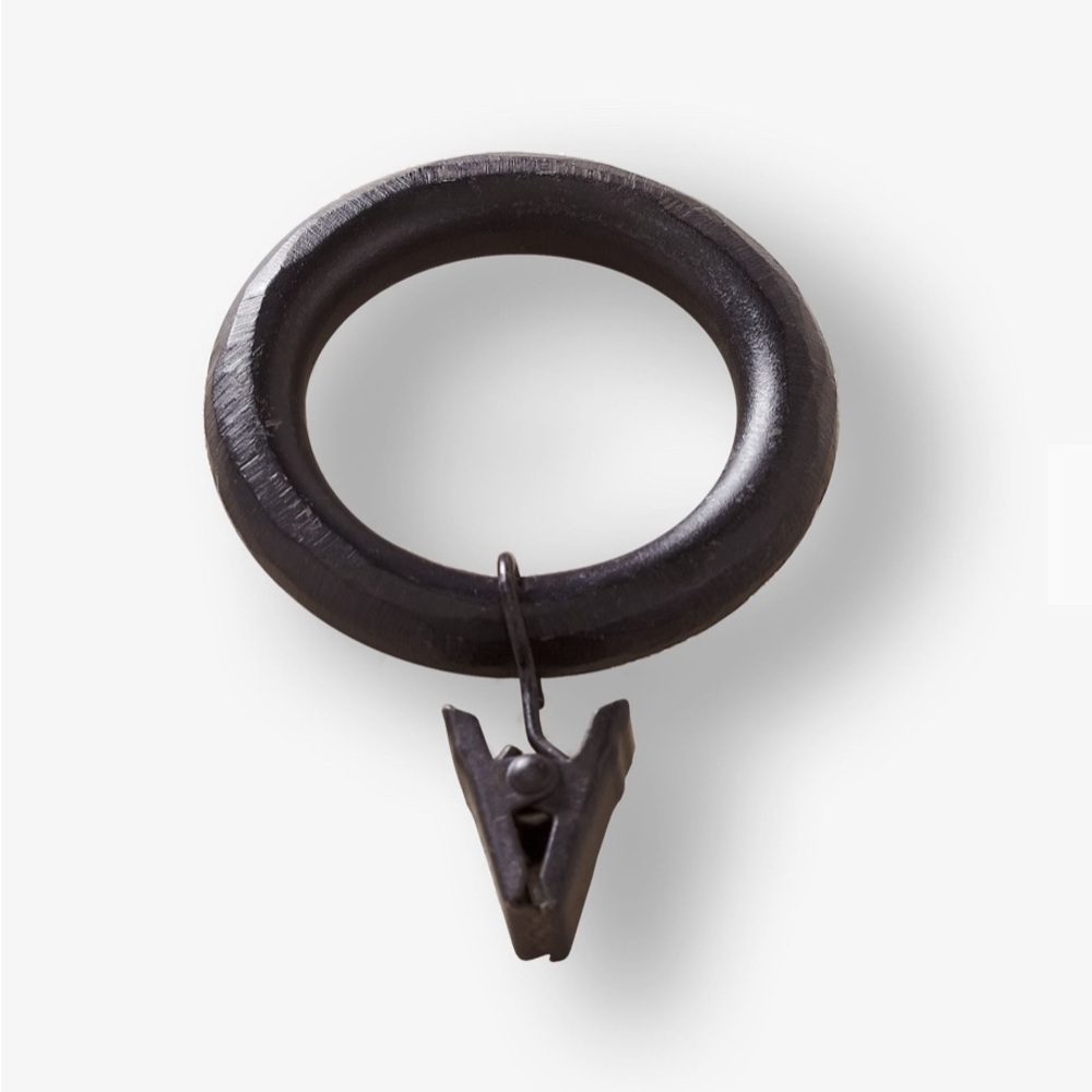NEW • Pottery Barn Cast Iron Curtain Metal Drape Clip Rings - Black - Set of 10